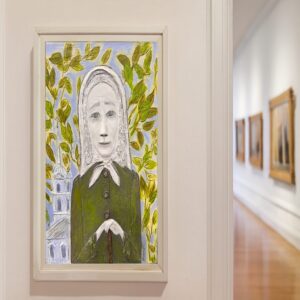 Картина Ольги Золотаревой «Вечная странница Ксенюшка», барельеф, акрил, 2024 год
